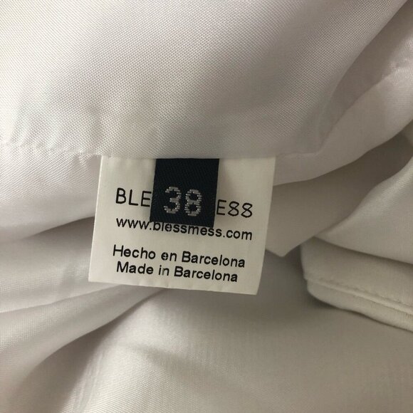 Bless The Mess Structured Blazer Artisan Neon Embellished Cuffs White sz M 38 - Picture 8 of 12